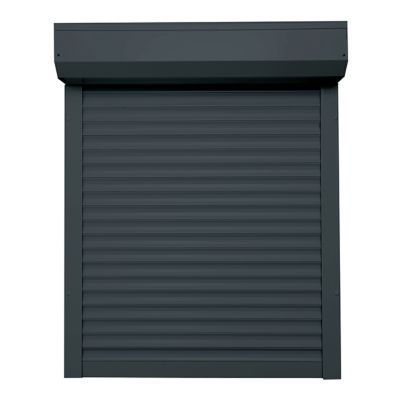 Volet roulant électrique alu motorisé filaire Protecta gris 120 x h.135 cm