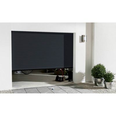 Porte de garage enroulable motorisée aluminium Protecta Agathe gris - L.240 x h.200 cm (pré-montée)