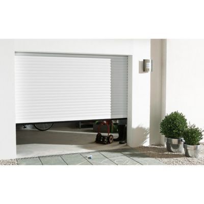 Porte de garage enroulable aluminium Kiev 1 blanc - L.240 x h.200 cm (en kit)
