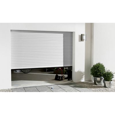 Porte de garage enroulable motorisée en aluminium Protecta Agathe blanche - L.240 x h.200 cm (pré-montée)