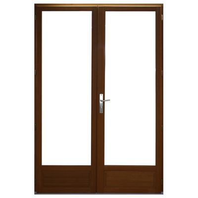 Porte fenêtre bois 2 vantaux ouverture à la française tirant droit 120 x h.205 cm Uw 1,6