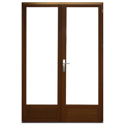 Porte fenêtre bois 2 vantaux ouverture à la française tirant droit 100 x h.215 cm Uw 1,6