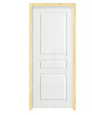 Bloc porte isolant 3 panneaux blanc 83 cm poussant droit