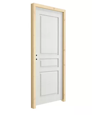 Bloc-porte Ordesa postformé 3 panneaux blanc H.204 x l.93 cm, poussant droit