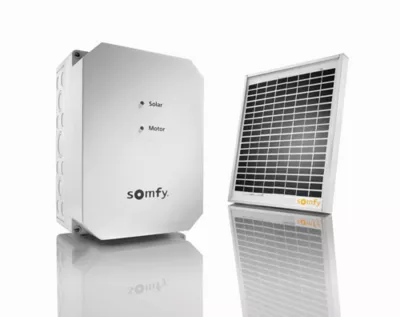 Kit d'alimentation solaire pour motorisation de portail et porte de garage - Somfy - Facile à installer - Pas de tranchée