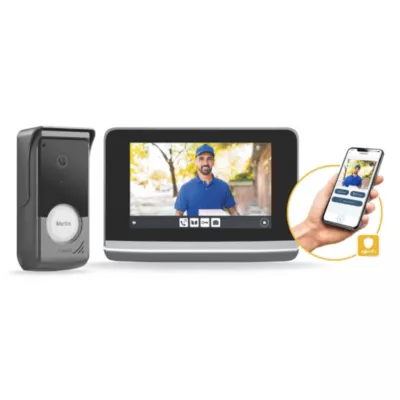 Visiophone connecté V500 Connect - Somfy - Interphone vidéo sans fil - Pilotage à distance - Contrôle jusqu'à 5 équipements RTS