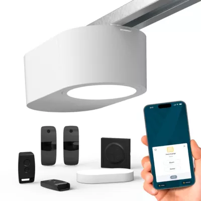 Moteur pour porte de garage Serenia 1100 io Connect - Somfy - Portes allant jusqu'à 11m² et 100kg - H. 2.35m et L. 4.5m - Contrôle à distance