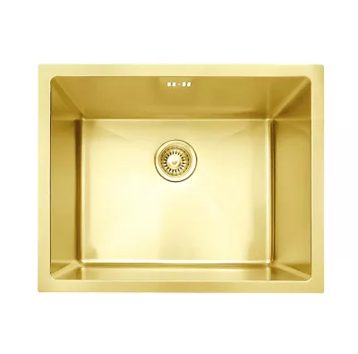 Évier sous plan en inox finition doré 1 bac, L.55 x P.45 cm, Essebagno Luisa