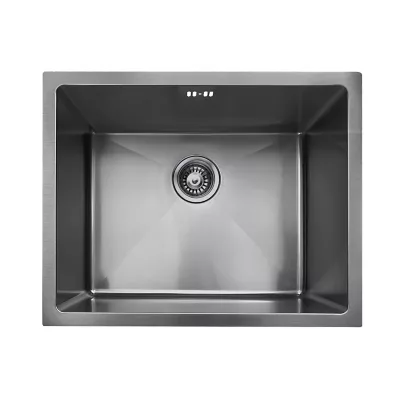 Évier sous plan en inox finition gun métal 1 bac, L.55 x P.45 cm, Essebagno Luisa