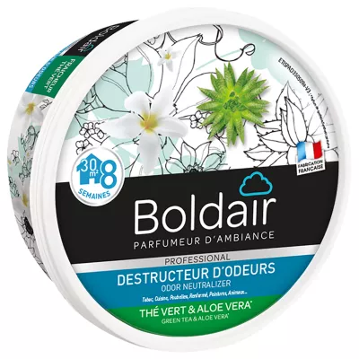 Destructeur d'odeurs Boldair gel thé vert et aloe vera 300g
