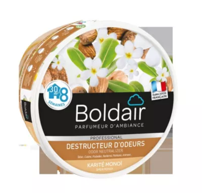Gel destructeur d'odeurs karité Monoï Pot Boldair 300g