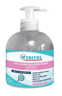 Gel hydroalcoolique flacon pompe 300ml Wyritol