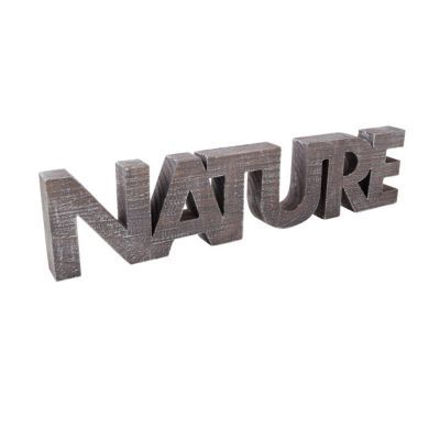 Mot décoratif bois MDF gris "Nature"
