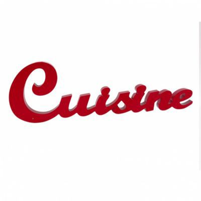 Mot décoratif rouge "Cuisine" L.60 x l.60 x H.21 cm