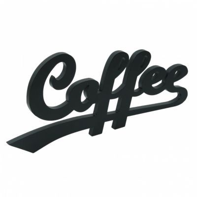 Mot décoratif noir "Coffee" L.60 x l.28 cm