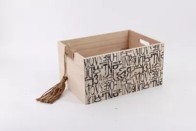 Caisse de rangement en bois paulownia 35 x 25 x 18 cm