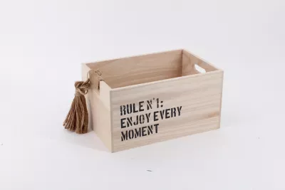 Caisse de rangement en bois paulownia 30 x 20 x 16 cm