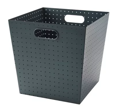 Boîte de rangement en métal perforé Mixxit coloris gris