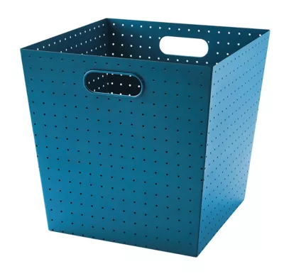 Boîte de rangement en métal perforé Mixxit coloris bleu