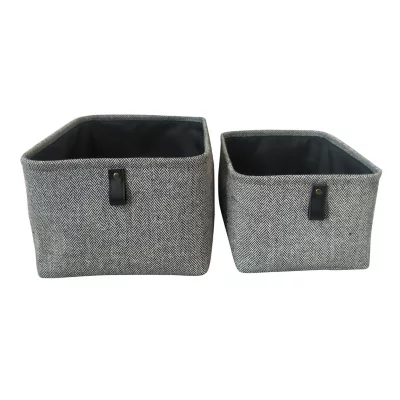 Lot de 2 paniers rectangulaires gris Norasia Justin
