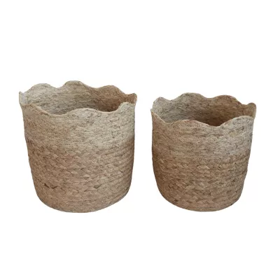 Panier rond en fibres naturelle Ornami Corolle vendu par 2