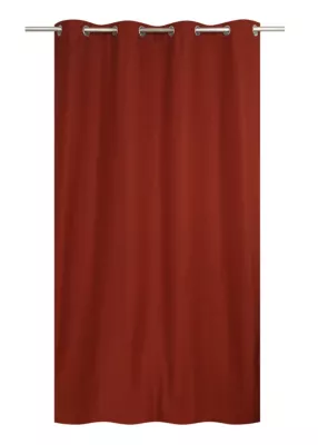 Rideau thermique à œillets effet lin rouge épice L.240 x l.140cm
