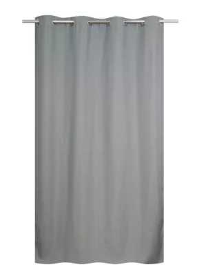 Rideau thermique à œillets effet lin gris L.240 x l.140cm