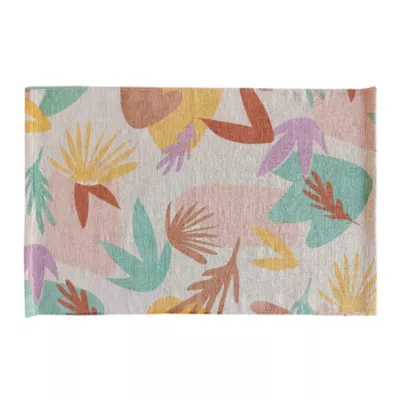 Tapis fleuri Lirette multicouleurs L.90 x l.60cm Ornami