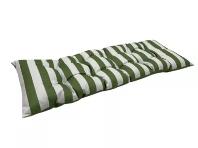 Coussin de banc déperlant rayures vert et blanc L.120 x l.40 x ep.4cm Ornami