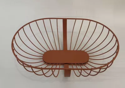 Corbeille à pain en métal filaire terracotta Ornami