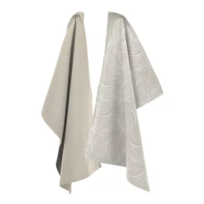 Torchon l. 50 x l. 70 cm Ornami beige et imprimé vendu par 2