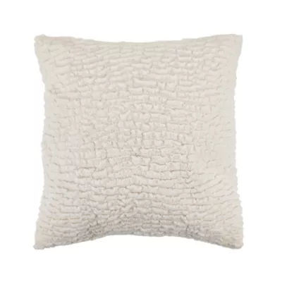 Housse de coussin fausse fourrure blanc 45 x 45cm Ornami