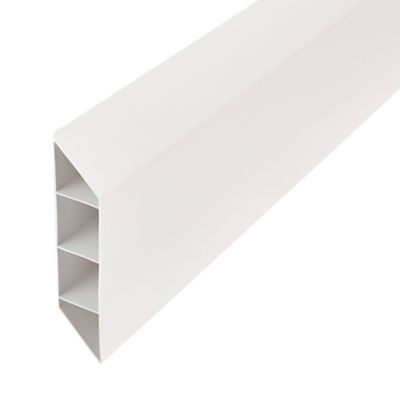 Lame de clôture pour pose persienne en PVC blanc L.180 x H.14 cm x ép.30 mm