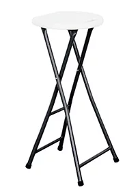 Tabouret de jardin pliant plastique blanc Oviala H.70 cm