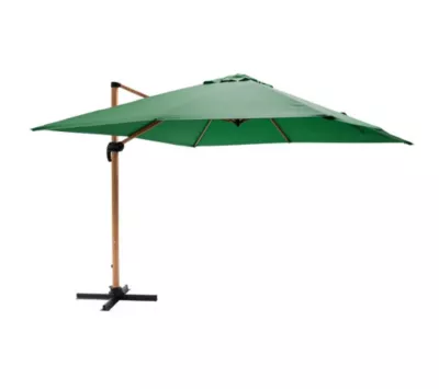 Parasol Déporté Carré 3x3m Effet Bois Vert Cactus