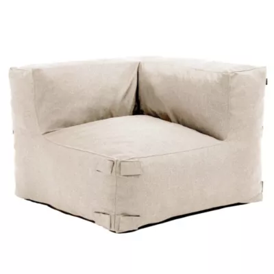 Fauteuil de jardin d'angle tissu polypropylène olefin beige Oviala Mixi