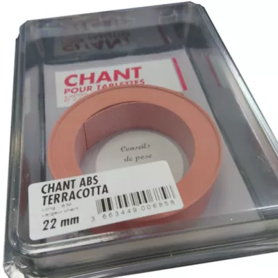 Bande de chant Ninna terracotta L6 M Ep 22 mm pour finition panneau et tablette