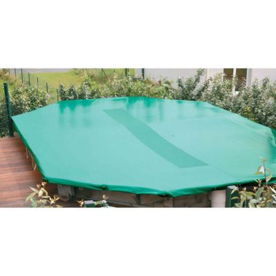 Bâche de sécurité Logicover pour piscine bois hors-sol – vendue au m² – PVC 550 g/m² – fixation à cliquet – sans perçage