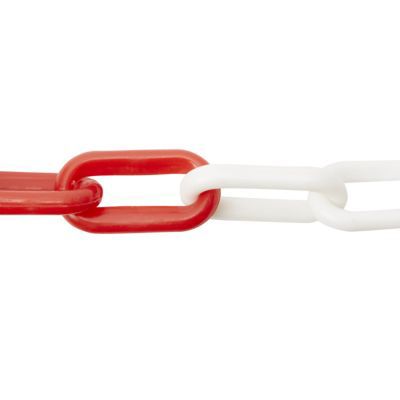 Chaîne de signalisation rouge et blanche Diall ø8 mm, vendue au mètre linéaire