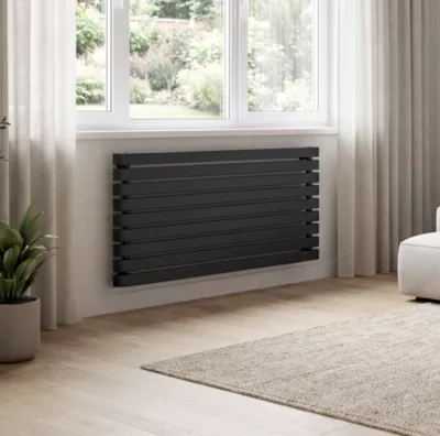 Radiateur eau chaude GoodHome Wilsona Horizontal Anthracite 726 W
