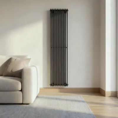 Radiateur eau chaude GoodHome Kensal Vertical Anthracite 1 117 W