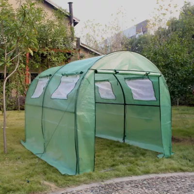 Serre tunnel 6m² vert L.300 cm x l.200 cm x h.200 cm