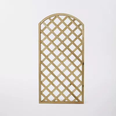 Panneau treillis ajouré en pin en forme d'arc l.90 x H.180 cm