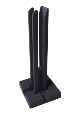 Support de fixation en acier anthracite pour poteau universel de clôture Neva Klikstrom, H.40cm, Base 15 x15cm
