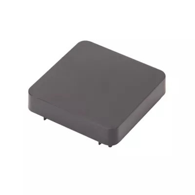 Chapeau carré métal et plastique GoodHome Neva RAL 7039 taupe 7,5 x h.3,7 cm + fixation taupe
