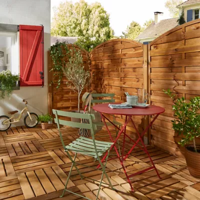 Panneau arc bois Blooma Arve marron 30 mm 180 x h.180 cm