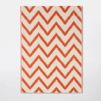 Tapis rural Blooma blanc et mango 120 x 170 cm