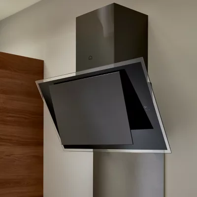 Hotte inclinée connectée en verre GoodHome GHAGRE90, 90cm