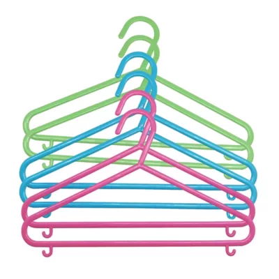 Ensemble de 6 cintres plastique multicolore pour enfant
