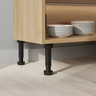 Pied de meuble de cuisine GoodHome H. 12.5 / 19.5 cm x ø 4.8 cm noir, 2 pièces